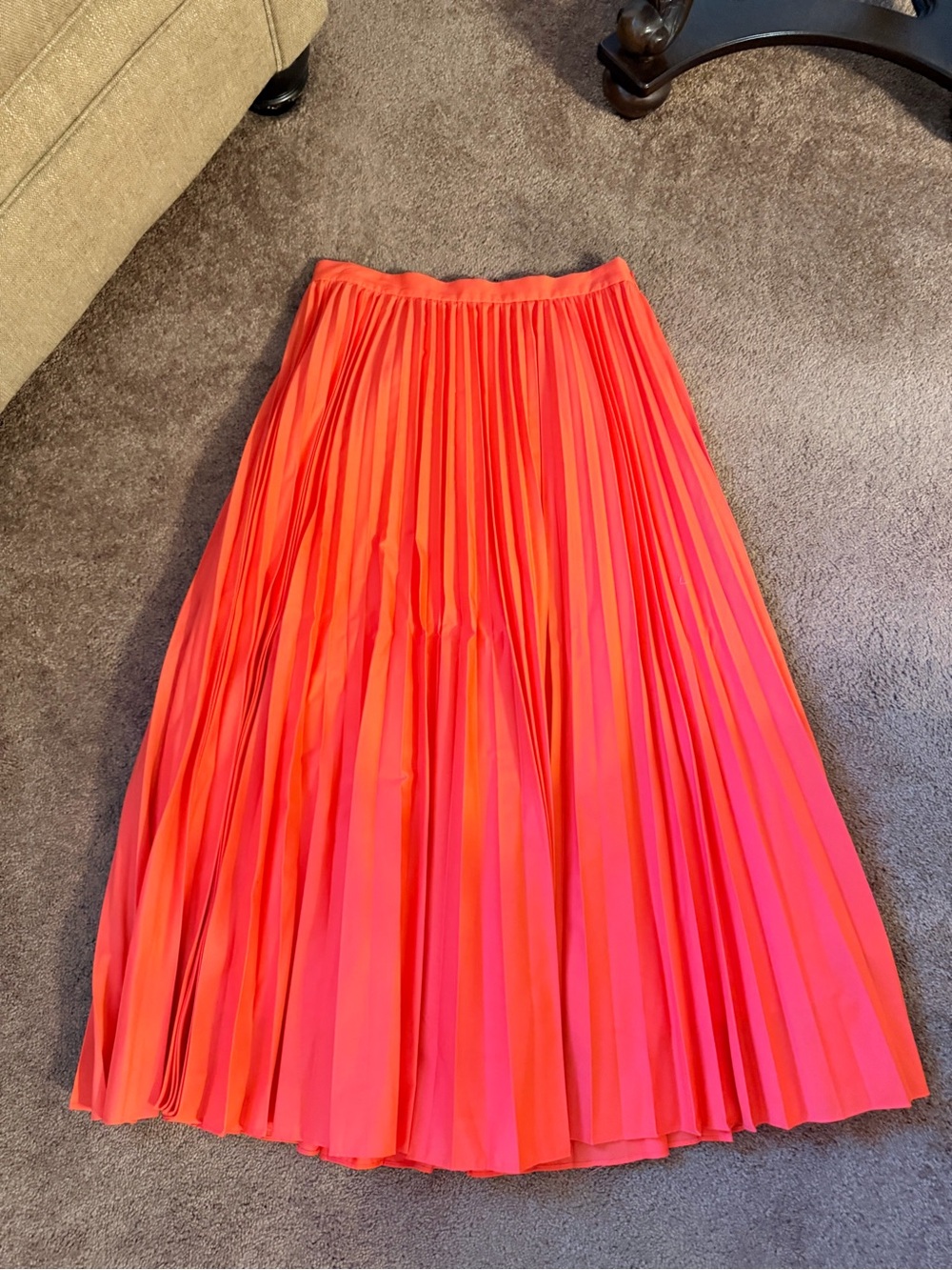Banana Republic Pleated Maxi Skirt - Bright Coral